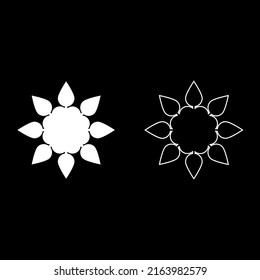 Vector drawing flower, color white flat style