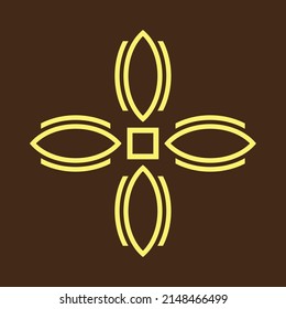 Vector drawing flower, contour brown color flat style