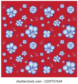 vector drawing flower pattern vintage color background