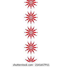 Vector drawing flowers, color red flat style