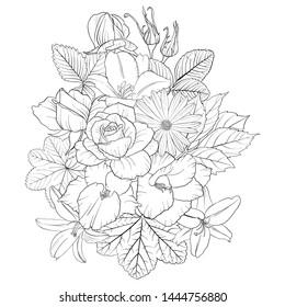 Vector Drawing Flowers Decorative Rosette Stylized Stock Vector ...