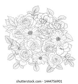 Doodle Art Flowers Zentangle Floral Pattern Stock Vector (Royalty Free ...