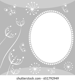 vector drawing with flowers and insects for your text