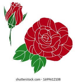 Vector drawing flowers roses. Nature. Sketch, illustration.