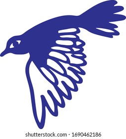 Dibujo vectorial de pájaro volador