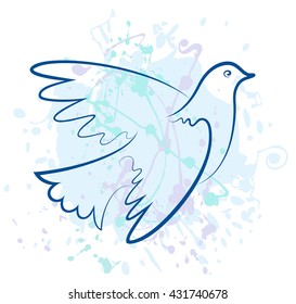 Vector drawing of flying dove.
