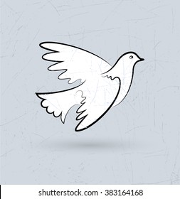 Vector drawing of flying pigeon.