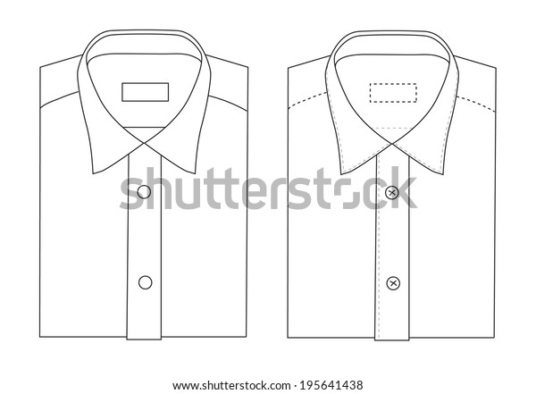 Vector Drawing Folded Shirt Templates Stock Vector (Royalty Free) 195641438