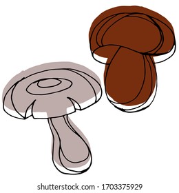 
Vector drawing of forest mushrooms. Nature. Sketch, illustration. Decorative