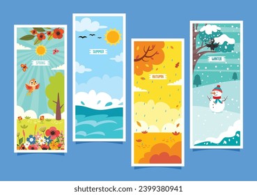 Vector Drawing Of Four Seasons