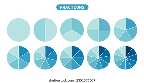 Dibujo Vector De La Hoja De Trabajo Fracciones