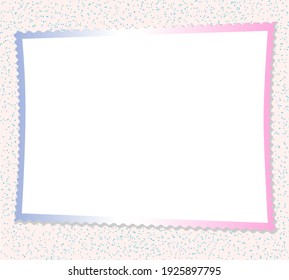vector drawing, frame with festoons, blue flecks on a pink background