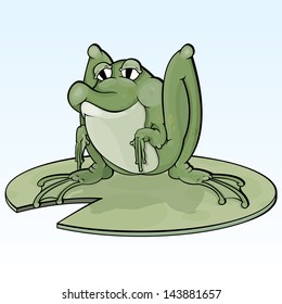 Vector drawing of a frog/Frog/Cartoon frog vector drawing, easy to edit layers and groups, no meshes or gradients used