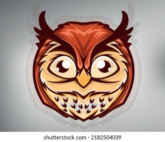 vector drawing funny and funny owl. owl logo