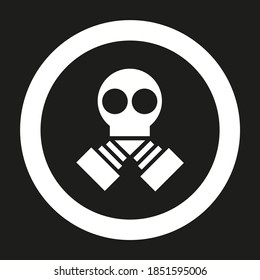 Vector drawing gas mask, silhoutte color white flat style