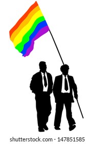 Dibujo vectorial de una bandera arcoíris gay. La liberación de propiedades está adjunta al archivo