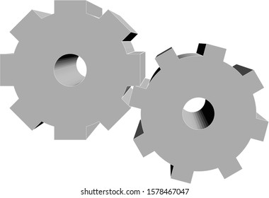 Vector drawing gears icon (abstract)