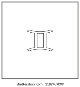 Vector drawing gemini zodiac sign, contour color gray flat style