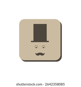 Cavalheiro desenhador vetorial. Ícone cavalheiro cor marrom estilo plano