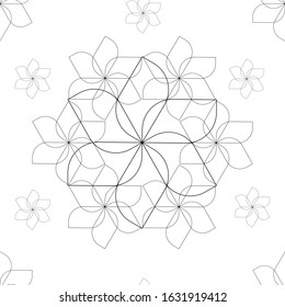 Vector drawing, geometric background, pattern, contour isolated on white background, for printing, coloring, children, abstract background