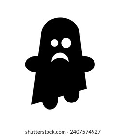 Dibujo vectorial de un fantasma, color negro de estilo plano