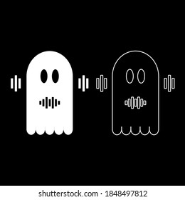 Color del icono del fantasma blanco estilo plano