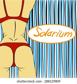 Vector drawing a girl in a bathing suit