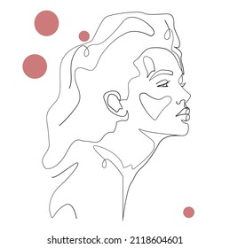 Vector drawing of a girl. Minimalistic fashionable, line drawing. For a fashionable postcard, for a holiday, poster