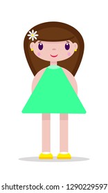 Vector drawing girl on white background