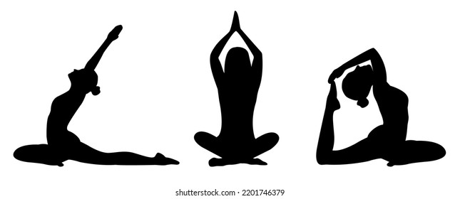 Vector Drawing Girl On Yoga Shadow Stock Vector (Royalty Free ...