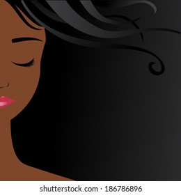 vector drawing of the girl's face