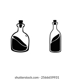 Vector Drawing Of Glass Bottle