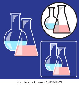 Vector drawing of glass bulb with liquid