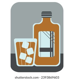 Vector drawing of glass glasses and a bottle. Cocktail for every taste.
