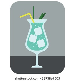 Vector drawing of glass glasses and a bottle. Cocktail for every taste.