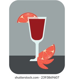 Dibujo vectorial de lentes de vidrio y una botella. Cóctel para todos los gustos.