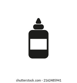 Vector Drawing Glue Bottle, Color Black Flat Style