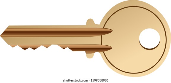vector drawing gold key icon