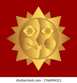 Dibujo vectorial de un sol dorado