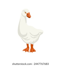 Vektorgrafik Zeichnung Gänsevogel isoliert auf weißem Hintergrund, handgezeichnete Illustration