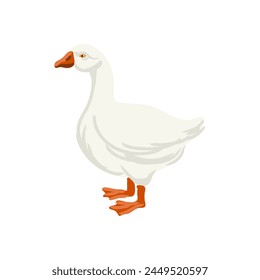 vector drawing goose bird isolated at white background, hand drawn illustration