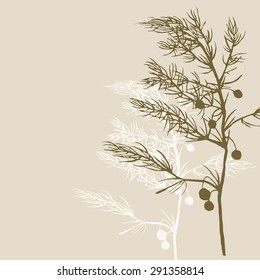 Vector drawing with a graphic branches for your design