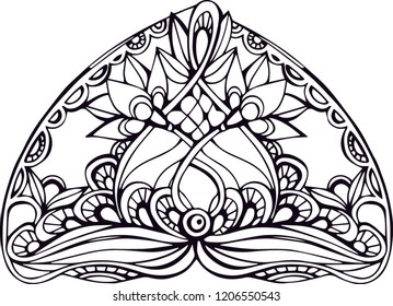 vector drawing, graphic ornament in the form of a shell
