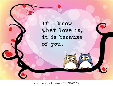 vector drawing greeting card about love