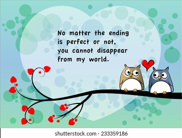 vector drawing greeting card about love