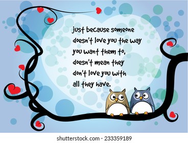 vector drawing greeting card about love