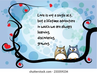 vector drawing greeting card about love