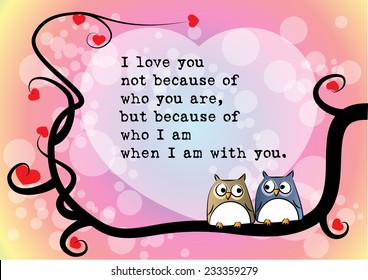 vector drawing greeting card about love
