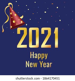Tarjeta de saludo para dibujos vectores Feliz Año Nuevo 2021