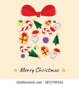 Vector drawing greeting card Happy New Year 2021